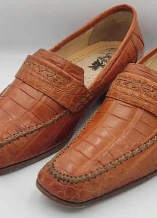 Чоловічи туфлі ручної роботи з шкіри крокодила (100% original)1 фото