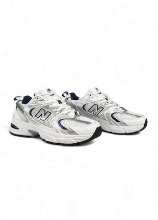 Кросівки new balance 530 premium •white silver blue•4 фото