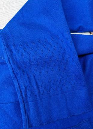 Синий хлопковый кардиган xs xxs кофта с поясом трикотажная кофта удлиненная4 фото