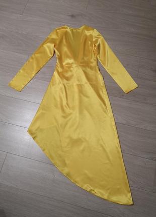 Яркое платье, нарядное платье, праздничное платье, шёлковое платье с разрезом, выпускное платье zara6 фото
