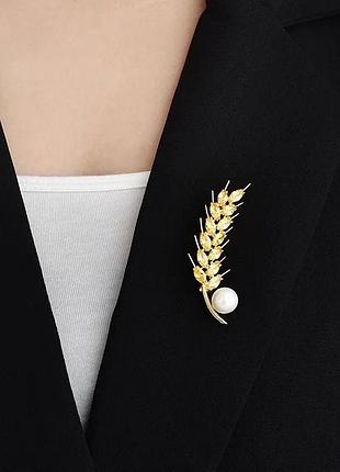 Брошка колосок з кристаликами🌾