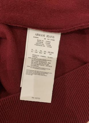 Светр світшот джемпер armani jeans бордовий8 фото