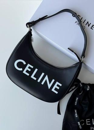 Черная  сумка хобо в стиле celine ava