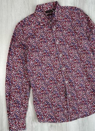 Рубашка в мелкий цветочный принт яркая крутая и стильная вещь из 100% хлопка
