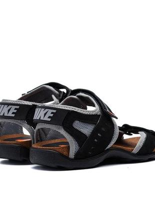 Мужские кожаные сандалии nike one red drive grey