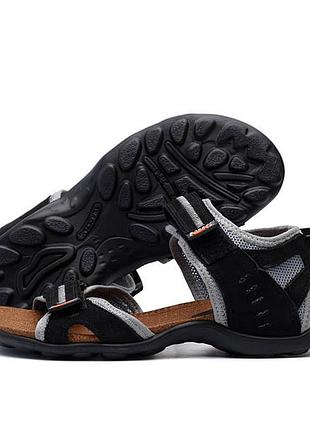 Мужские кожаные сандалии nike clearance active drive grey9 фото