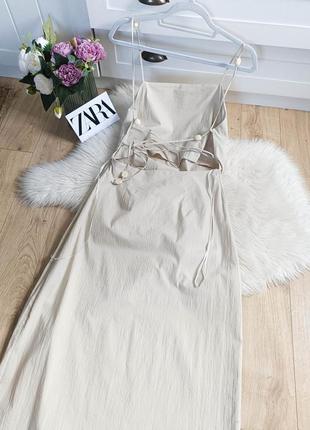 Сукня міді з відкритою спинкою від zara, розмір  l, xl**2 фото
