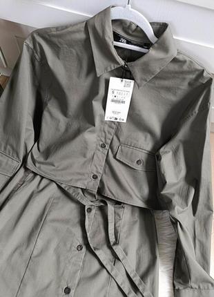 Габардинова сукня-сорочка zara, розмір xs-s**9 фото