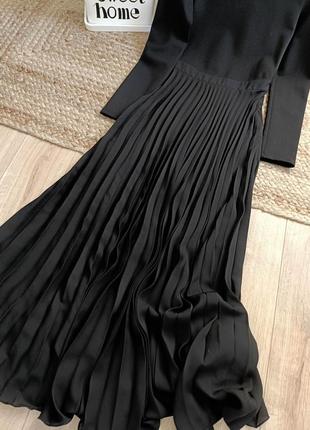 Комбінована сукня середньої довжини з плісированою спідницею від zara, розмір xs*4 фото