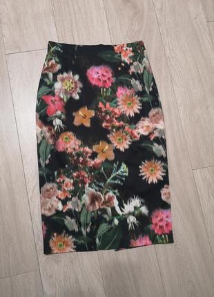 Юбка mohito, юбка-карандаш, длинная юбка, офисная юбка, юбка миди, чёрная юбка zara2 фото