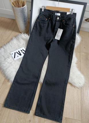 Черные прямые джинсы straight fit от zara, размер s*