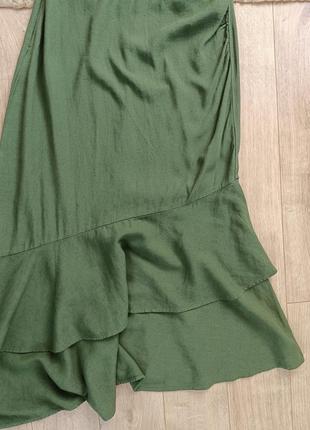 Сукня міді з льоном з вирізами і воланами  від zara, розмір xs*6 фото