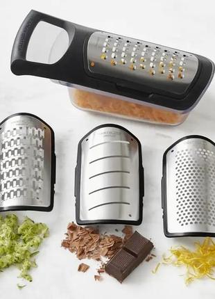 Набор 4 терок soft touch container grater set