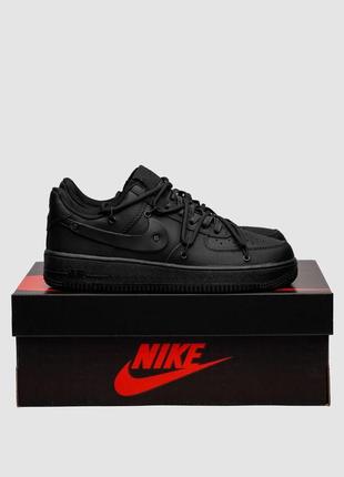 Nike air force 1 low black off shoelaces custom чоловічі якість висока зручні в носінні та ходьбі