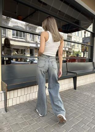 Женские качественные удобные летние широкие джинсы рванка, рваные джинсовые брюки бегги baggy трубы лето2 фото
