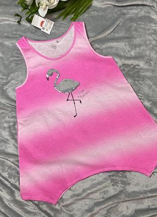 Майка с фламинго