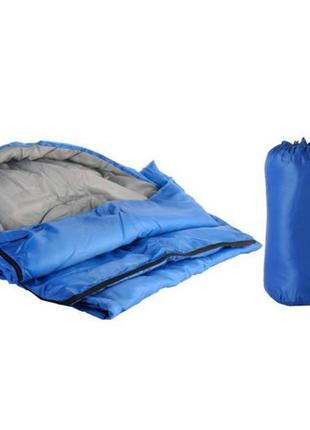 Спальний туристичний мішок з односторонньою блискавкою (а11) 190 х 70см синій