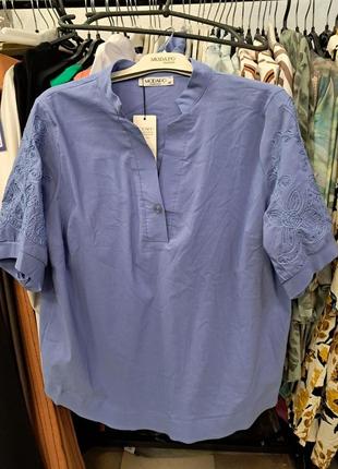 Блуза с вышитыми рукавами в трёх цветах, р.м, л, хл, 2хл4 фото