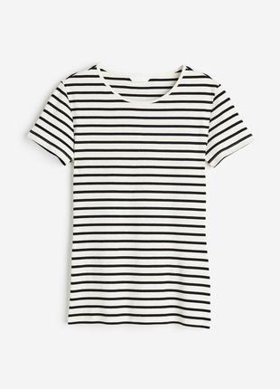 Нова футболка з бавовни h&m ribbed t-shirt size s  95% cotton 5% elastane  нова без етикеток