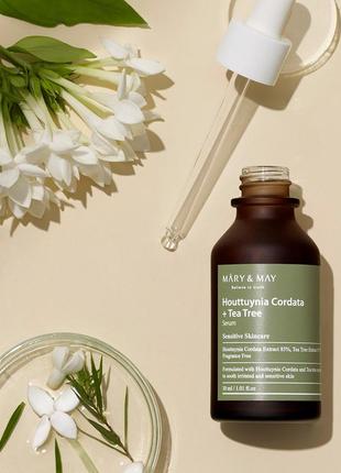 Mary&may houttuynia cordata + tea tree serum висококонцентрований серум з екстрактом гуттуїнії та чайного дерева, 30 мл