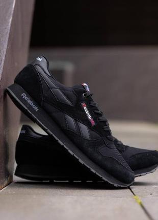 Кросівки reebok classic leather triple black