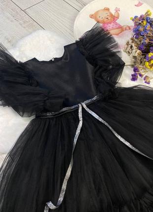 Чорна сукня венздей для дівчинки2 фото