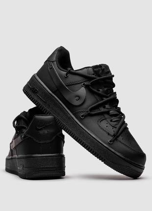 Кросівки nike air force 1 low black off shoelaces custom