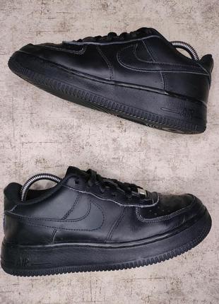 Кросівки nike air force 1 (gs) оригінал найк пір форс шкіряні чорні