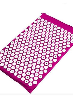 Акупунктурный массажный коврик acupressure mat or bed of nails розовый