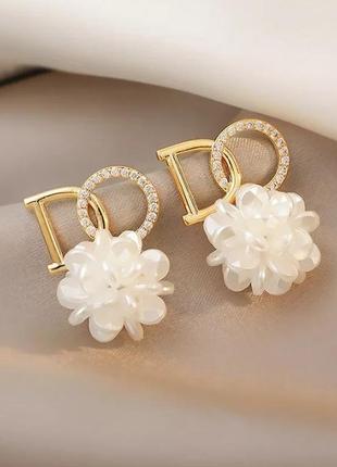 Серьги гвоздики леди ди с кресталлами