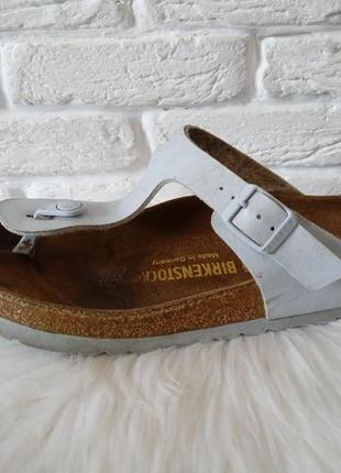 Голубо-коричневые кожаные сандалии birkenstock нижняя eu 40