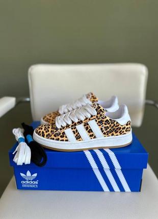 👟 кроссовки adidas campus white leopard / наложка bs👟