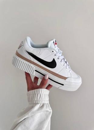 Женские кроссовки nike court legacy lift white grey