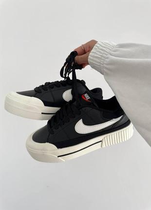 Жіночі кросівки nike court legacy black / white premium