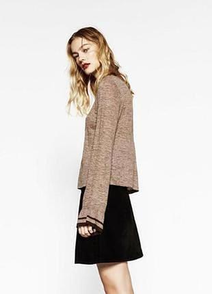 Стильный льняной лонгслив джемпер zara размер с