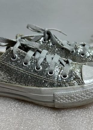 All star.converse кеди дитячі з блискітками р28,5