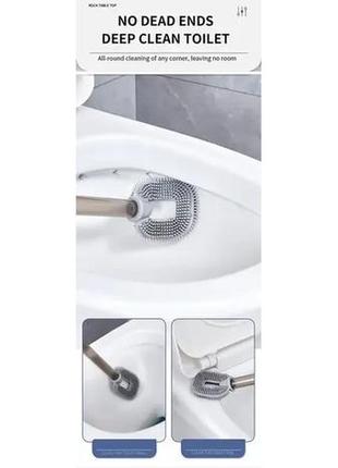 Силиконовая щётка для унитаза liquid toilet brush серая