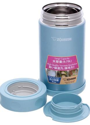 Харчовий термоконтейнер zojirushi sw-fce75ab 0.75 л к:блакитний2 фото