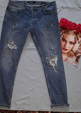 Джинсы рваные женские размер 48-50 / 16 стрейчевые стрейч бойфренд слим