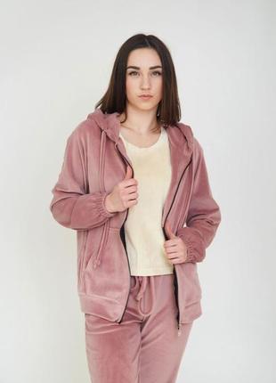 Костюм велюр 3в1 худи с капюшоном, топ и джоггеры 12 цветов