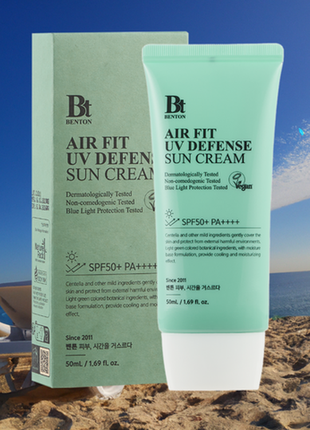 Benton air fit uv defense sun cream sunscreen spf 50 спф 50 spf50+/pa++++   сонцезахисний крем з центелою1 фото