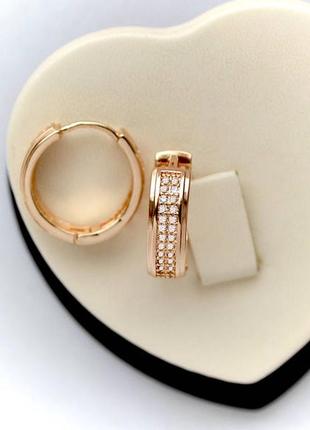 Позолоченные серьги кольца медицинское золото подарок позолоченные серьги кольца медзолото подарок