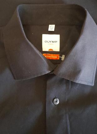 Шикарная хлопковая рубашка чёрного цвета olymp luxor modern fit, 💯 оригинал8 фото