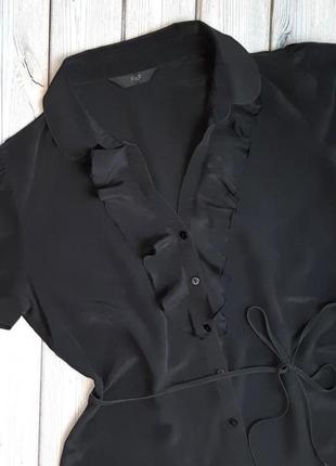 🤩1+1=3 натуральна шовкова графітова блуза блузка f&f, розмір 48 - 504 фото