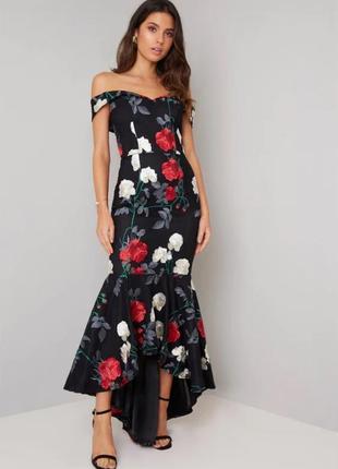 Шикарное брендовое платье chi chi london вышивка цветы этикетка2 фото
