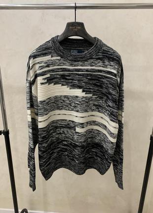 Винтажный свитер джемпер дизайнерский polo ralph lauren свитшот белый