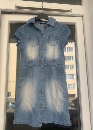 Детский сарафан платье туника george 7-8 р 122-128 см джинсовое