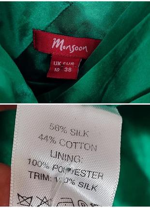 Monsoon шовкова сукня зелена смарагдова плаття шовк 100% silk seta seda жіноче сукенка...