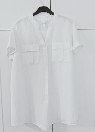Нм женская льнягая блуза, льнягая туника, рубашка, сорочка, рубашка- туника1 фото