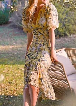 Розпродаж сукня hope & ivy міді asos з мереживом і пишними рукавами5 фото